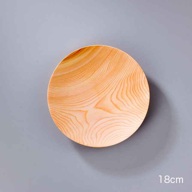 間伐材のお皿 ひのき・18cm