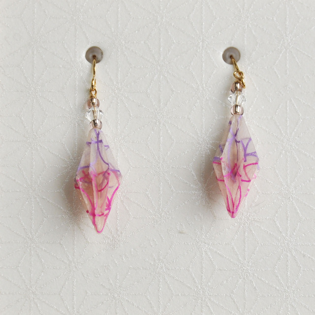 Star Anise 七宝パープル×ピンク・ピアス