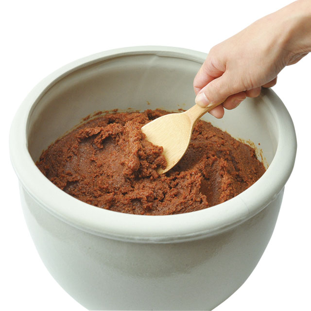 すす竹味噌へら・蓋付カメ オーガニックホワイト